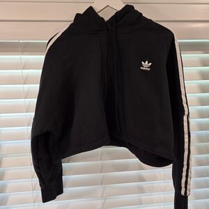 Adidas Black Cropped Hoodie
